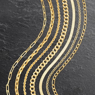 Gold and sterling silver chains