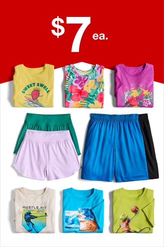 Kids’ Xersion Tees, Tanks  Or Shorts