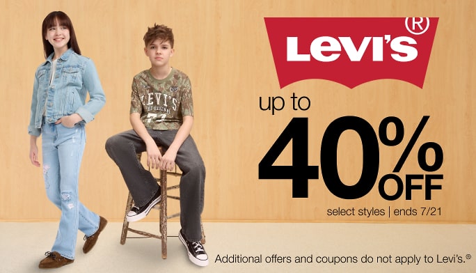 Levis. up to 40 percent off