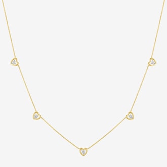 LG Diamond 10K Gold Heart Pendant Necklace