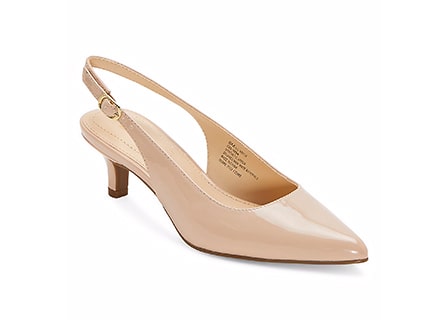 Liz Claiborne Womens Keith Pointed Toe Kitten Heel Pumps