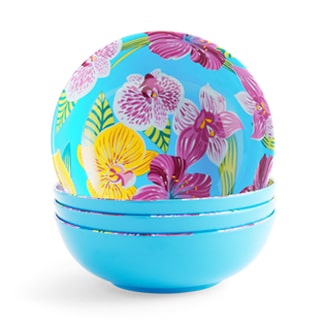 Outdoor Oasis Orchid 4-pc Melamine Bowl