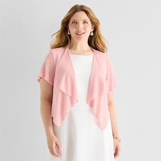 Perceptions Short Sleeve Shrug Plus