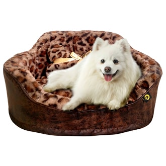 Precious Tails Leopard Brown Pet Bed