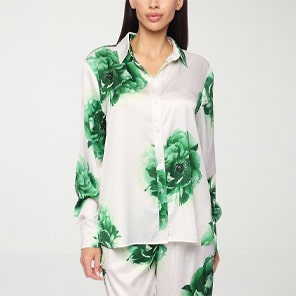 premier amour floral satin blouse