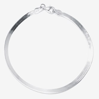 Silver Treasures Herringbone Chain Bracelet