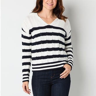 SJB Womens V Neck Pullover Sweater