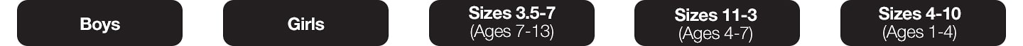 Sort by shoe sizes