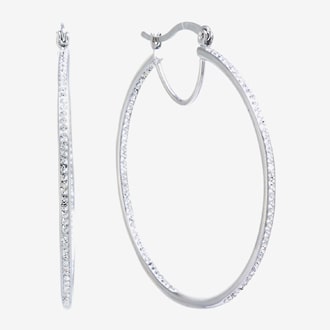 Sparkle Allure Crystal Round Hoop Earrings