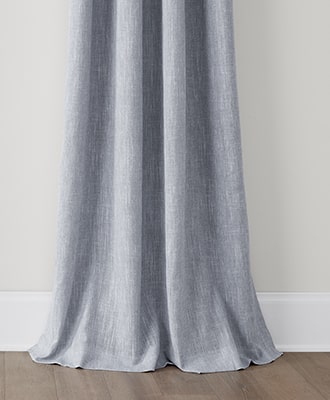 Sweeping drapes sweep the floor by using up to 5" of longer length to create the look
