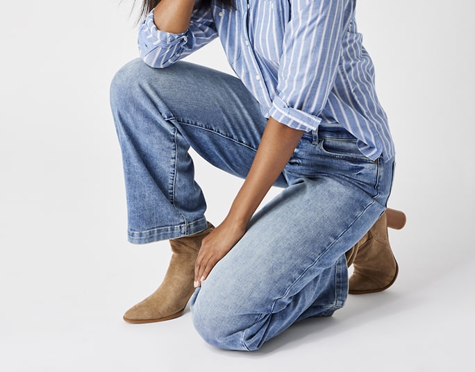 Ridgid/Non-Stretch - Your vintage staple look with perfect amount of support and structure. Can be very formfitting but over time breaks in a perfect amount to fit your body
