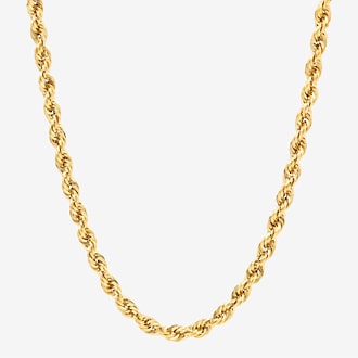 Unisex Adult 14K Gold Rope Chain Necklace