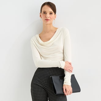 Worthington Cowl Neck Long Sleeve Blouse