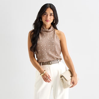 Worthington Halter Neck Sleeveless Blouse