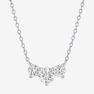 YP Lab Created White Sapphire Necklace